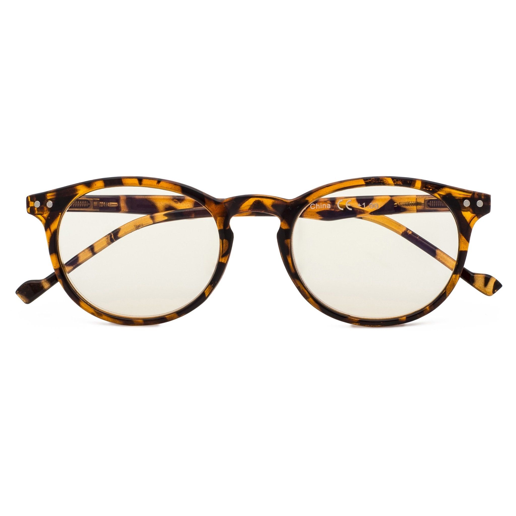 Stylish Chic Oval Blue Light Computer Reading Glasses 1-CG071 – Orange / +1.25