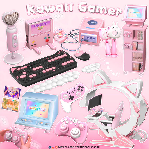 Kawaii Gamer freebies: Gamecube & Heart Mic 🌸🎮  | HYDRA