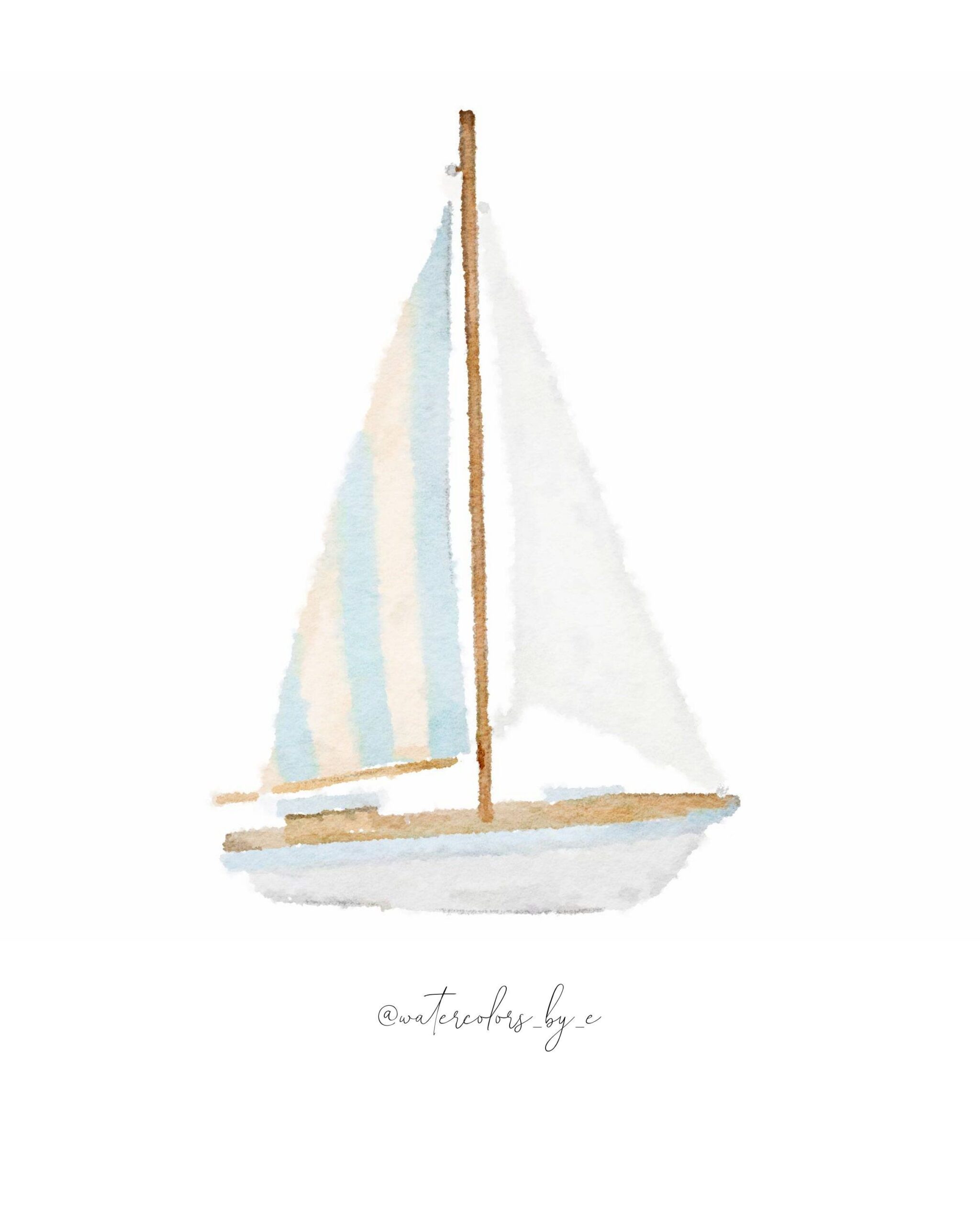 Watercolor Sailboat Print – Etsy