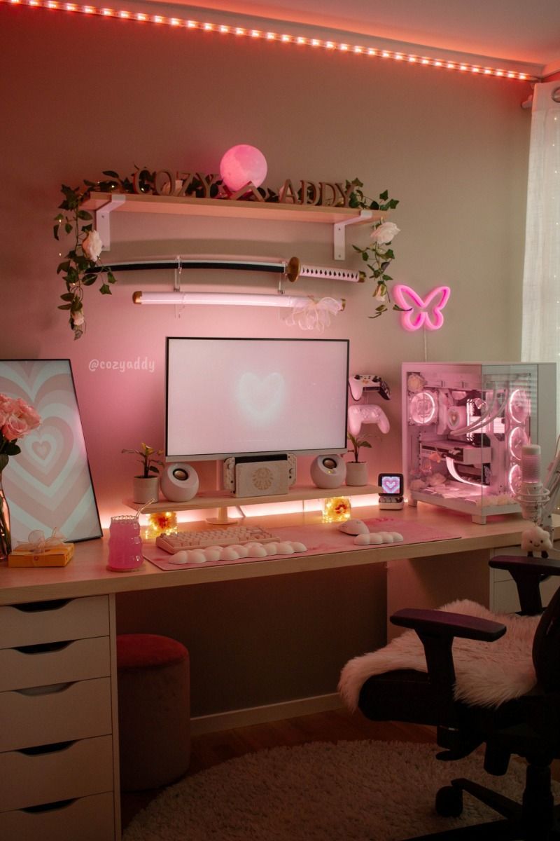 pink gaming setup 🌸