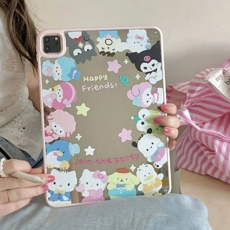 Sanrio Hello Kitty Kawaii Anime IPad 2022 Case Air 4 5 Acrylic Cover Tablet Computer Ipad 10.9 Inch Pro 12.9 Case Y2k Japanese, Size:Ipad 2020 10.2inch